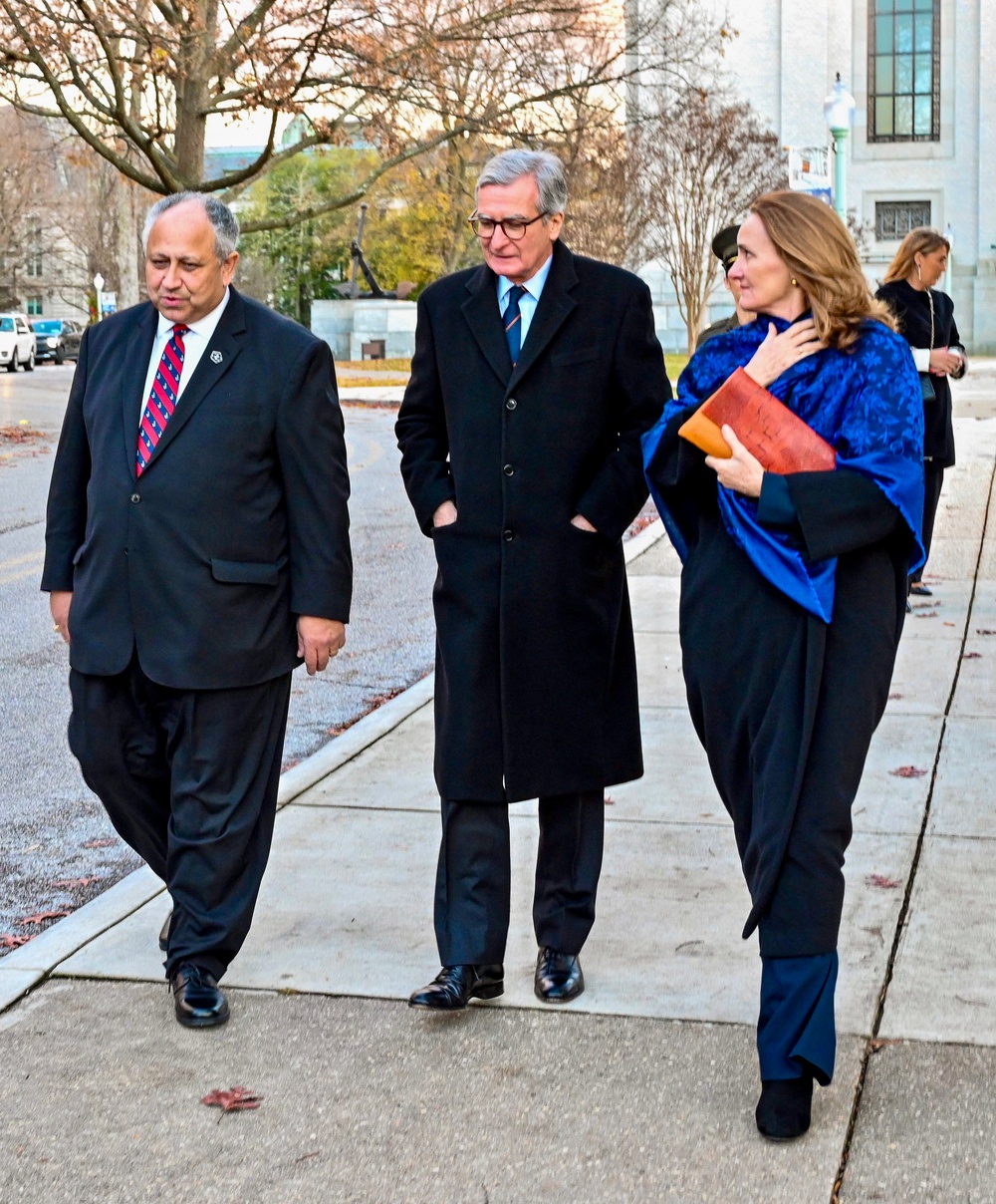 Secretary of the Navy Carlos Del Toro and His Excellency Santiago Cabanas, Ambassador of Spain to the United States, Tour United States Naval Academy (USNA)