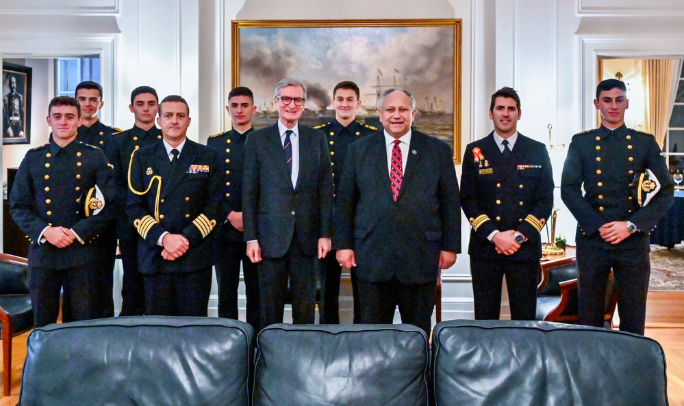 Secretary of the Navy Carlos Del Toro and His Excellency Santiago Cabanas, Ambassador of Spain to the United States, Tour United States Naval Academy (USNA)