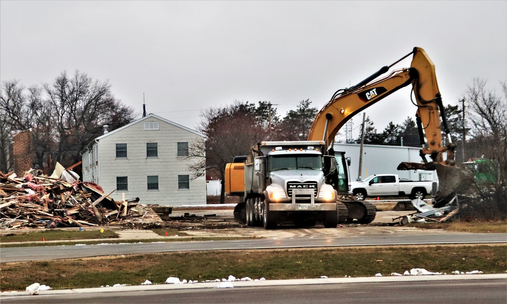 Continued building demolition in Fort McCoy’s 1600 block makes way for more transformation by construction