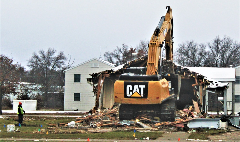Continued building demolition in Fort McCoy’s 1600 block makes way for more transformation by construction