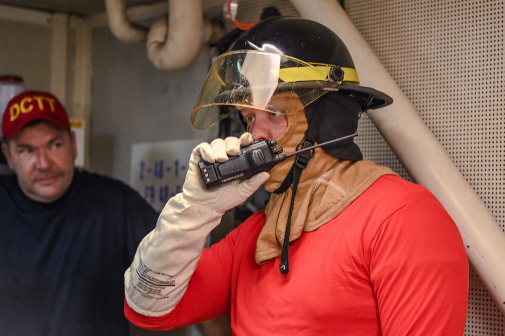 Coast Guard Cutter Polar Star (WAGB-10) conducts training drills