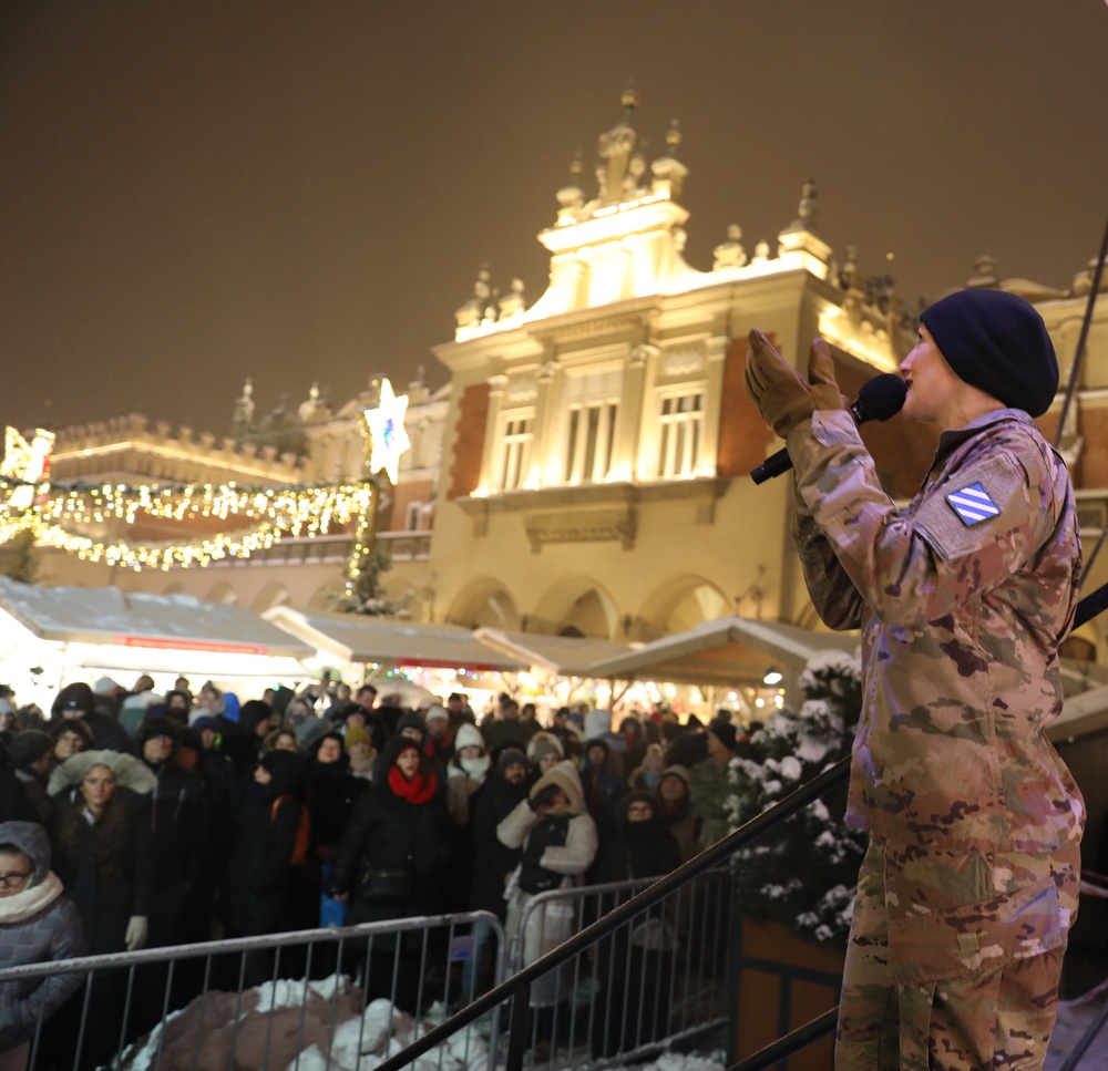 Songs of the season: Dogface Soldiers Perform at Krakow Christmas Market