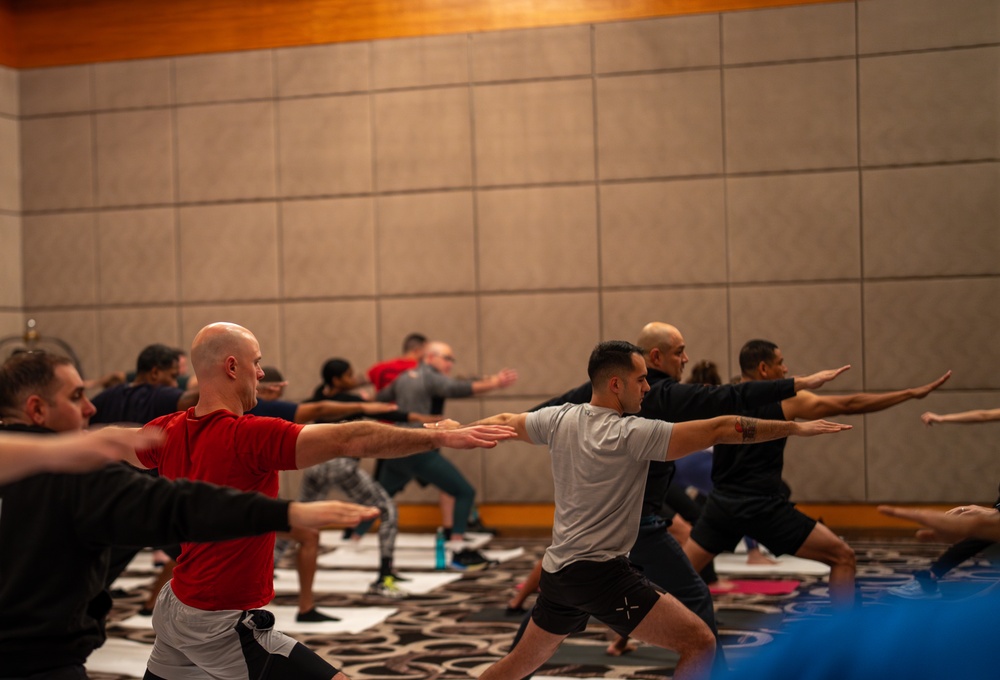 Armed Forces Wellness Center delivers Yoga instruction to 10th AAMDC leaders