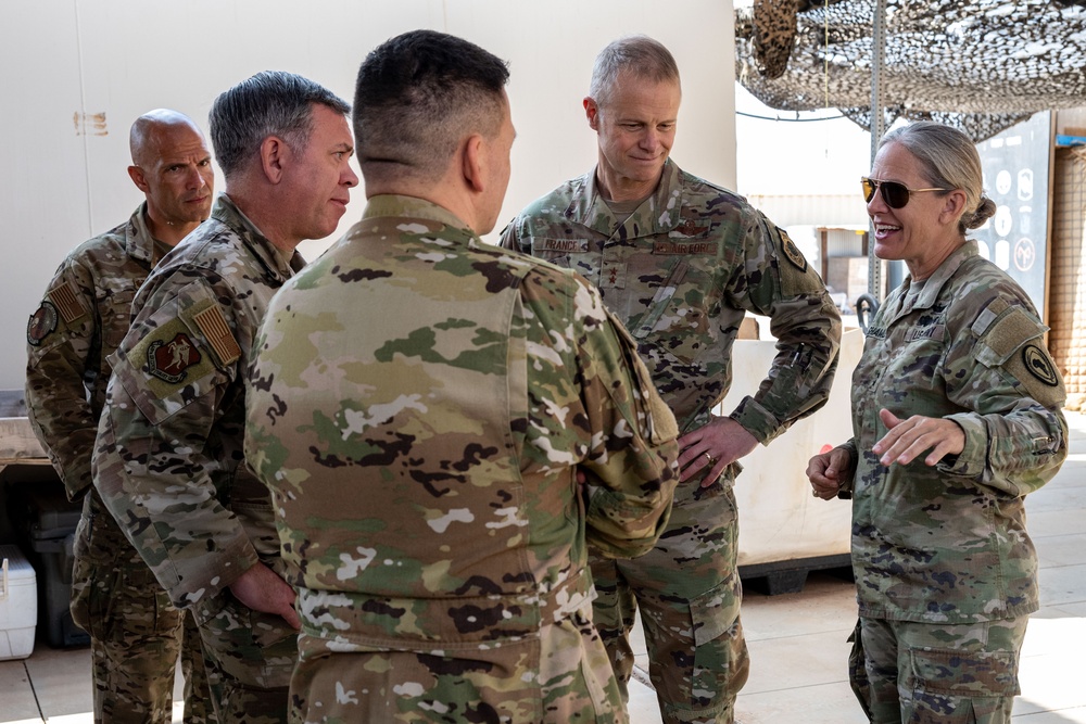 Third Air Force, 406 AEW leaders visit deployed troops