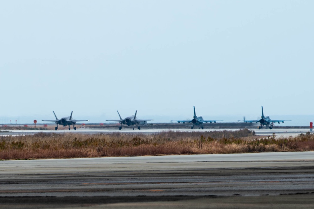 Lightning strikes over Tsuiki Air Base during ATR