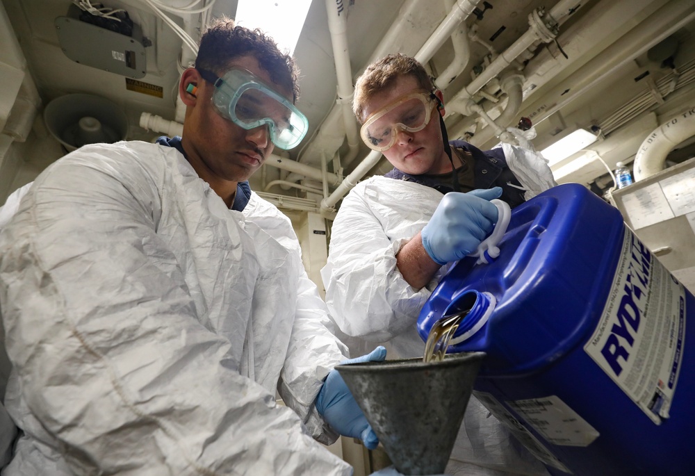 USS Dewey (DDG 105) Sailors Conduct Vacuum Collection, Holding and Transfer Maintenance