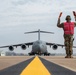 167th Airlift Wing conducts routine training flight
