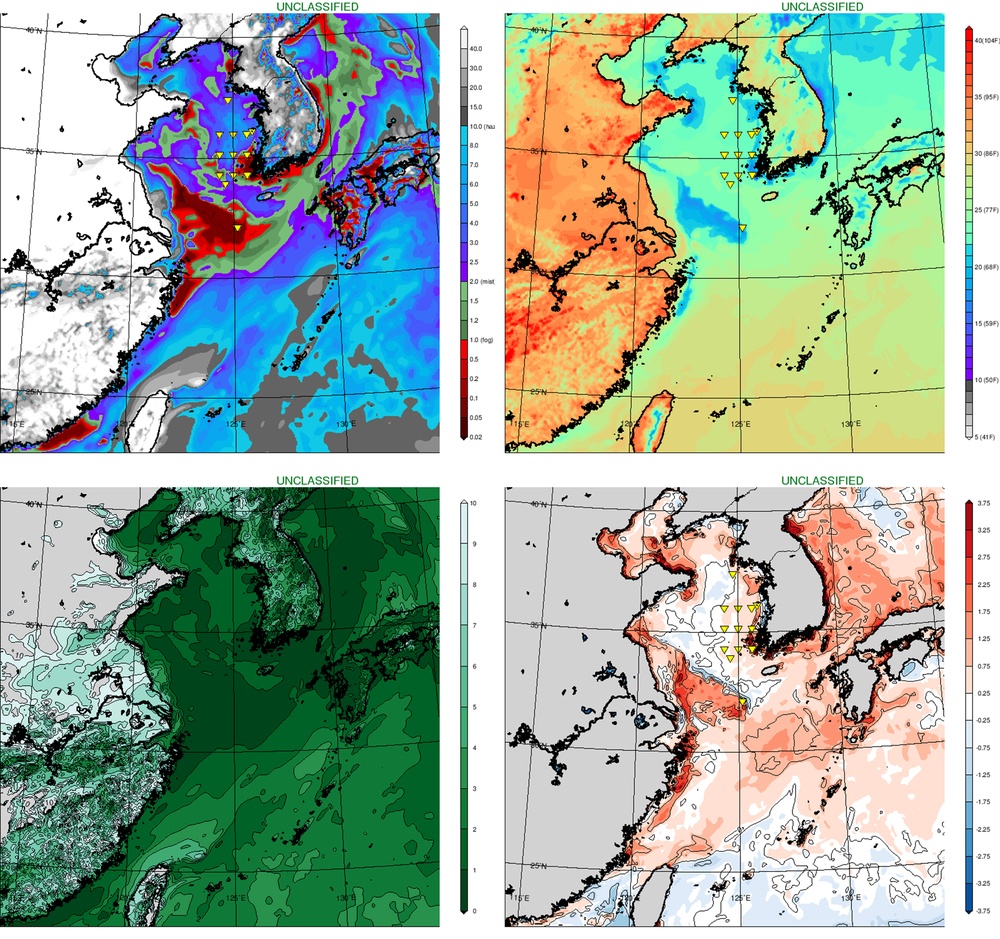 COAMPS® 27-hour forecast over The Yellow Sea