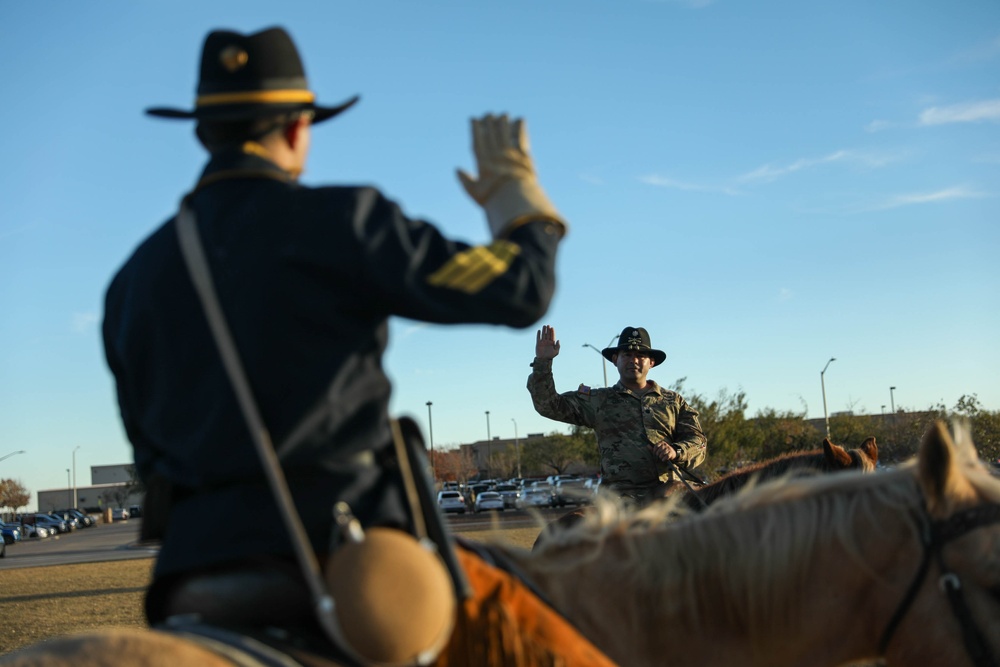 Cavalry Scout Honors Tradition through Reenlistment on Horseback
