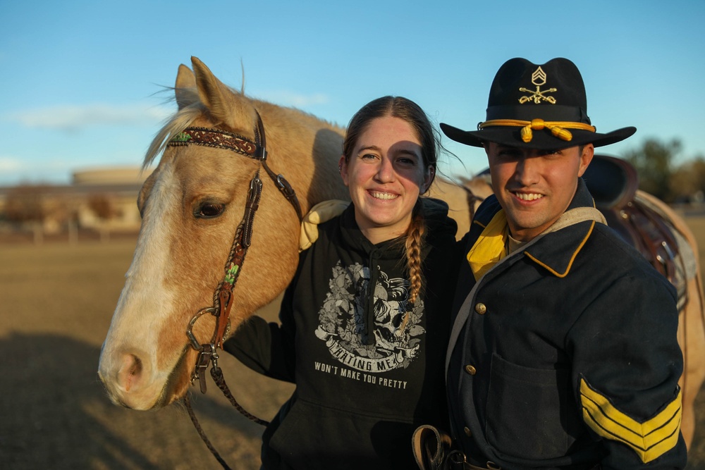 Cavalry Scout Honors Tradition through Reenlistment on Horseback