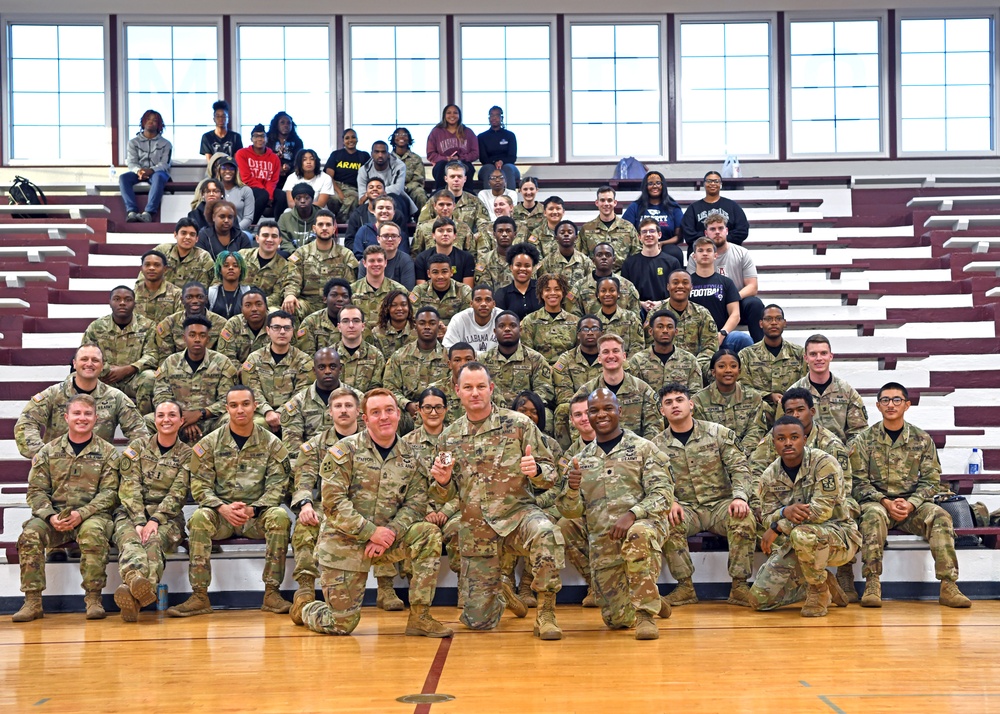 AMCOM CSM speaks with ROTC cadets about service, teamwork, feedback