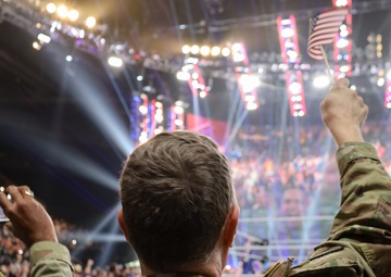 Warrant Officer Craig Morgan Greer Attends a Wrestling Event in Providence