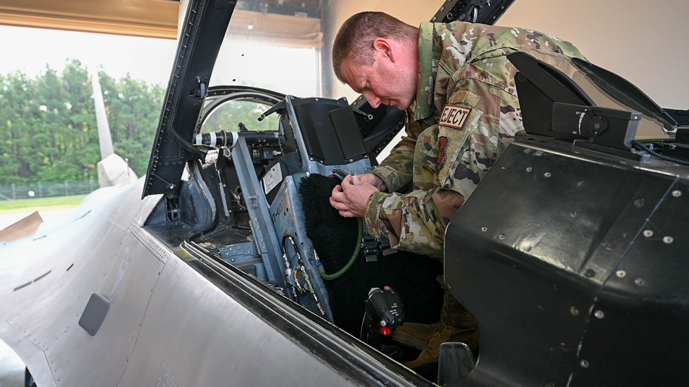 Siblings sharing in service: DC Air National Guard brothers inspect an F-16