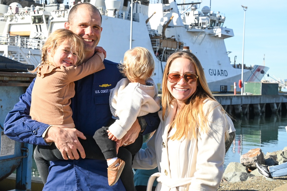 U.S. Coast Guard Cutter Waesche returns home after 89-day counternarcotics patrol