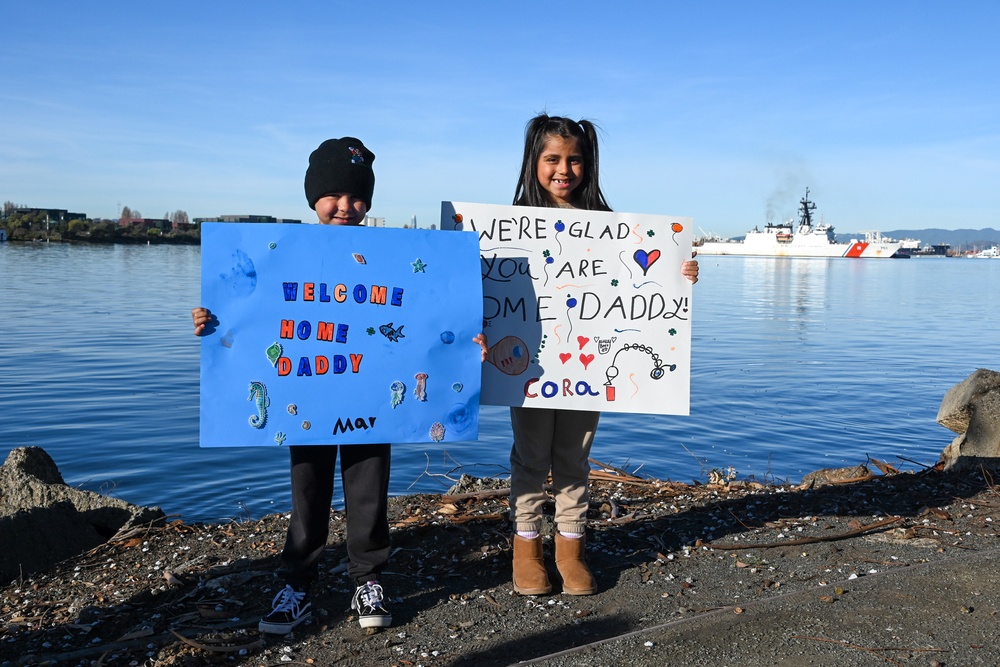 U.S. Coast Guard Cutter Waesche returns home after 89-day counternarcotics patrol