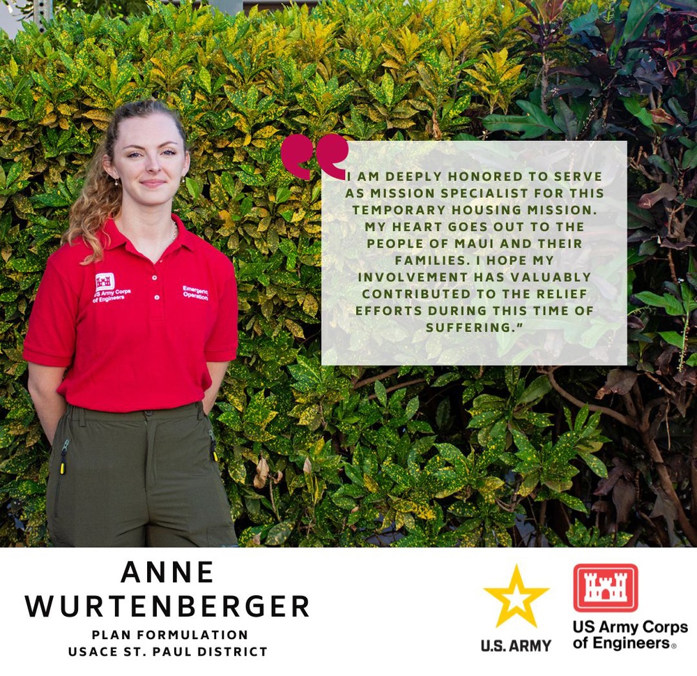 Hawaiʻi Wildfires Response Mission USACE Employee Spotlight – Anne Wurtenberger