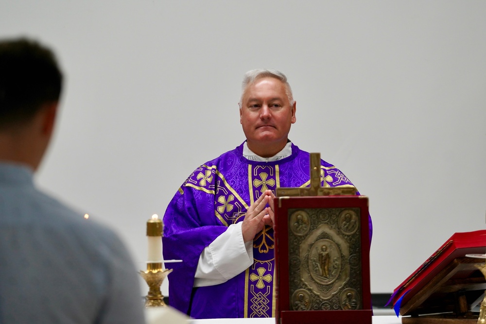 Father Daniel Mode visits U.S. Coast Guard in Guam