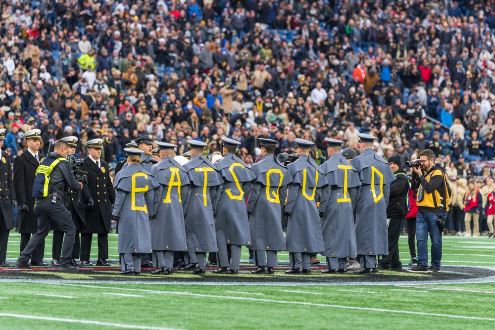 Cadets from the U.S. Military Academy participate in the 124th Army Navy football game