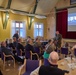 Maj. Gen. Sofge greets the Mayor and residents of Harstad