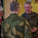 Maj. Gen. Sofge greets the Mayor and residents of Harstad