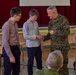 Maj. Gen. Sofge greets the Mayor and residents of Harstad