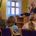 Maj. Gen. Sofge greets the Mayor and residents of Harstad