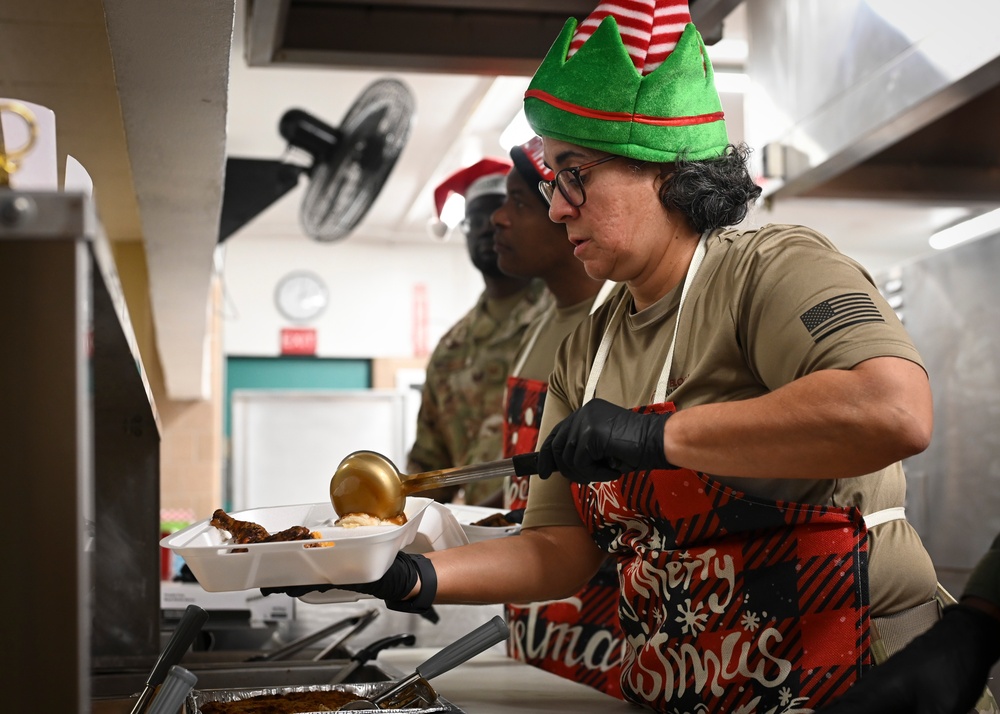 165th wing leadership serves holiday lunch