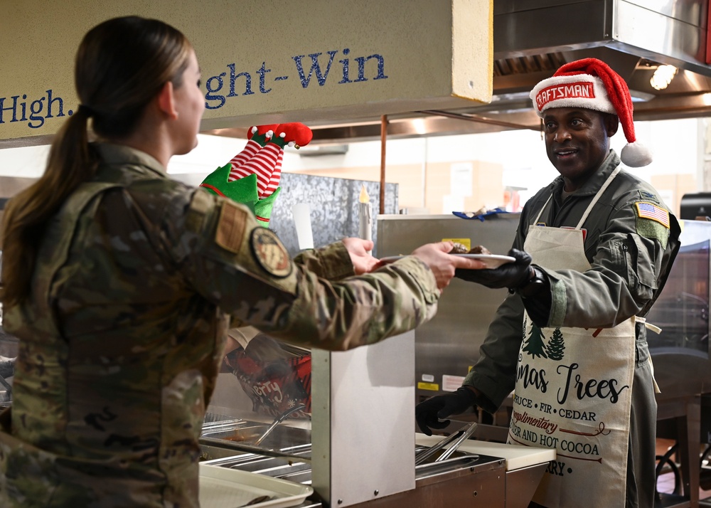 165th wing leadership serves holiday lunch