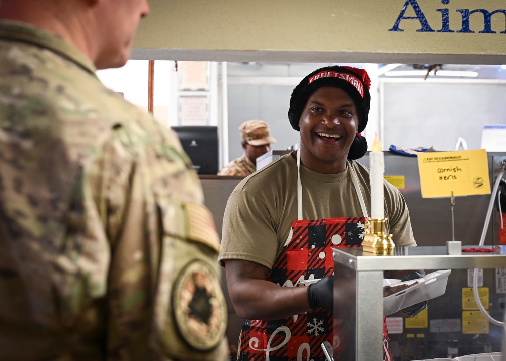 165th wing leadership serves holiday lunch