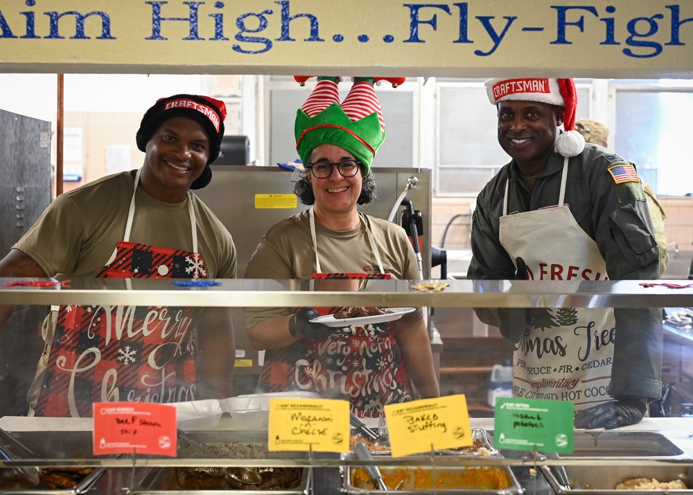 165th wing leadership serves holiday lunch