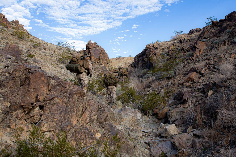 Steel Knight 23.2: 3rd Bn., 4th Marines hikes during exercise