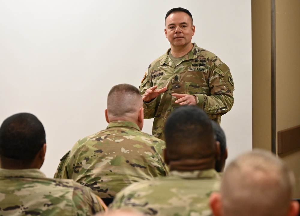 MEDCoE CSM visits CRDAMC senior noncommissioned officers