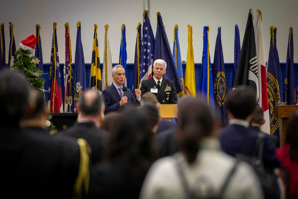 Commander, U.S. 7th Fleet hosts holiday reception aboard USS Ronald Reagan (CVN 76)