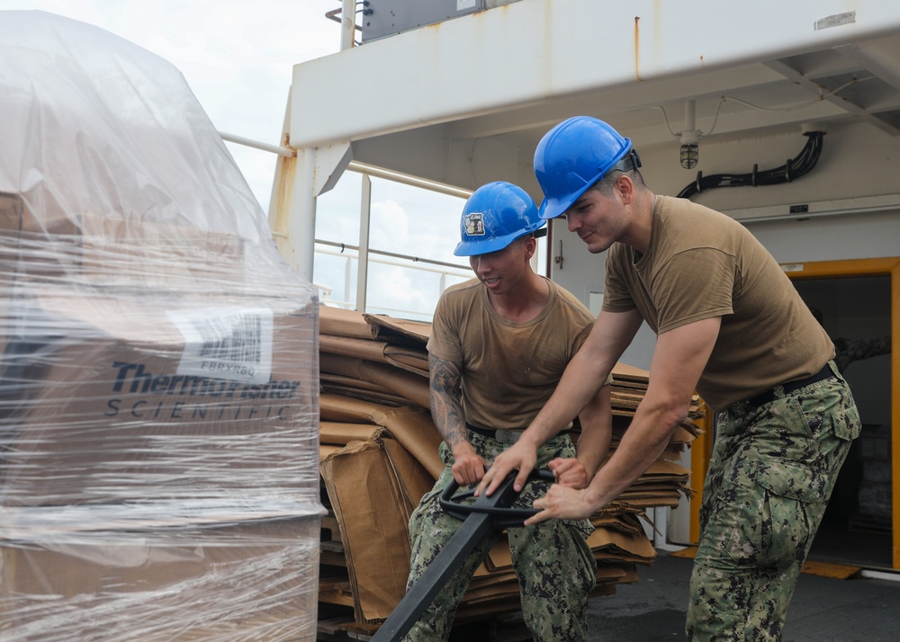 Pacific Partnership 2024-1: USNS Mercy Supply Onload in Guam