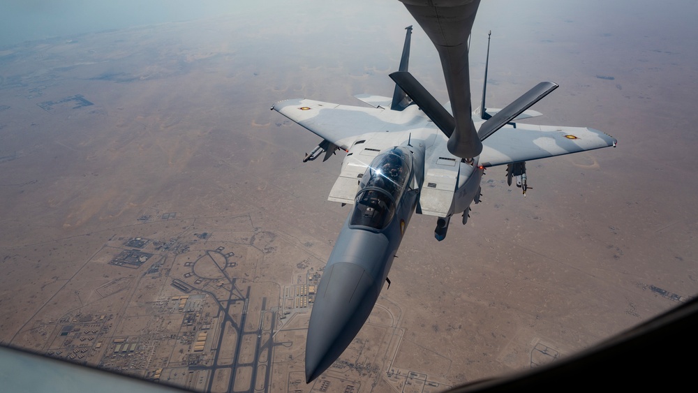 Qatar Emiri Air Force F-15E Strike Eagles participate in Exercise Sky Shield