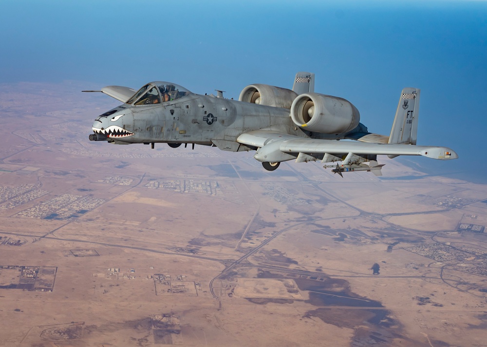 A-10 Thunderbolt II flys over CENTCOM AOR