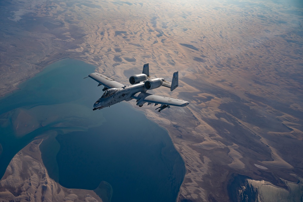 A-10 Thunderbolt II flys over CENTCOM AOR