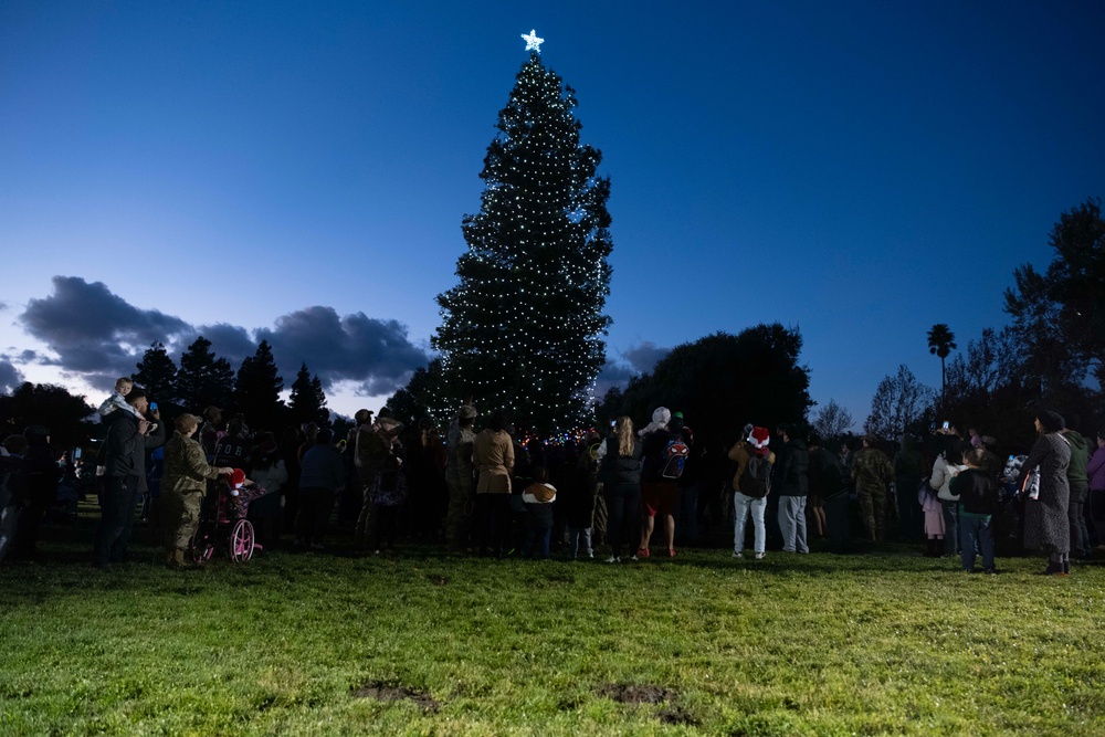 Travis AFB Christmas tree lighting 2023