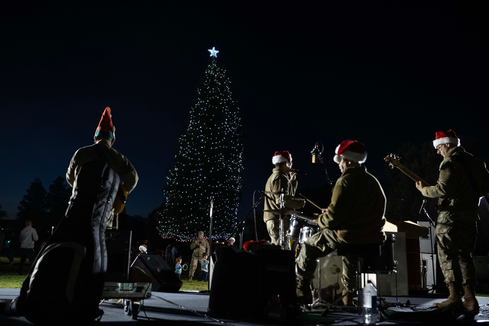 Travis AFB Christmas tree lighting 2023