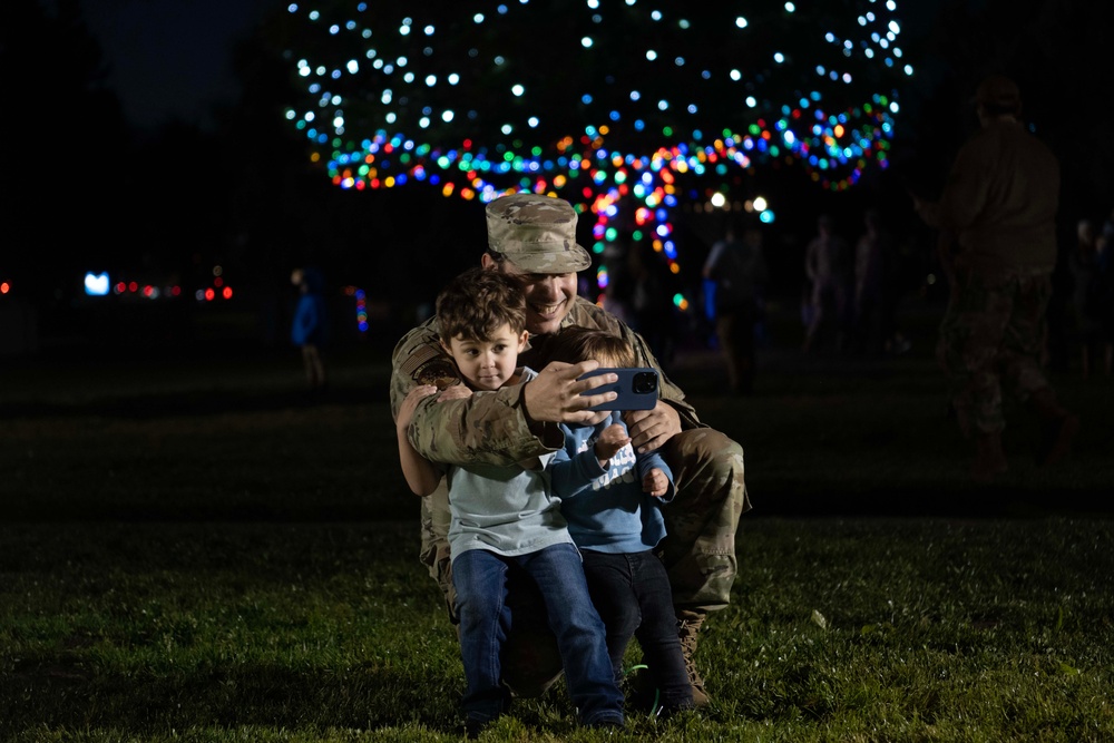 Travis AFB Christmas tree lighting 2023