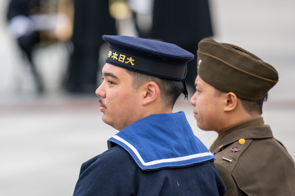 Joint Armed Forces Color Guard Honors Pearl Harbor Anniversary