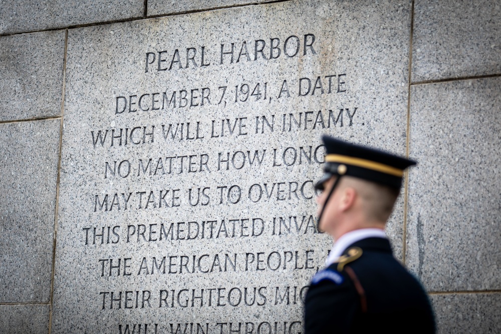 Joint Armed Forces Color Guard Honors Pearl Harbor Anniversary