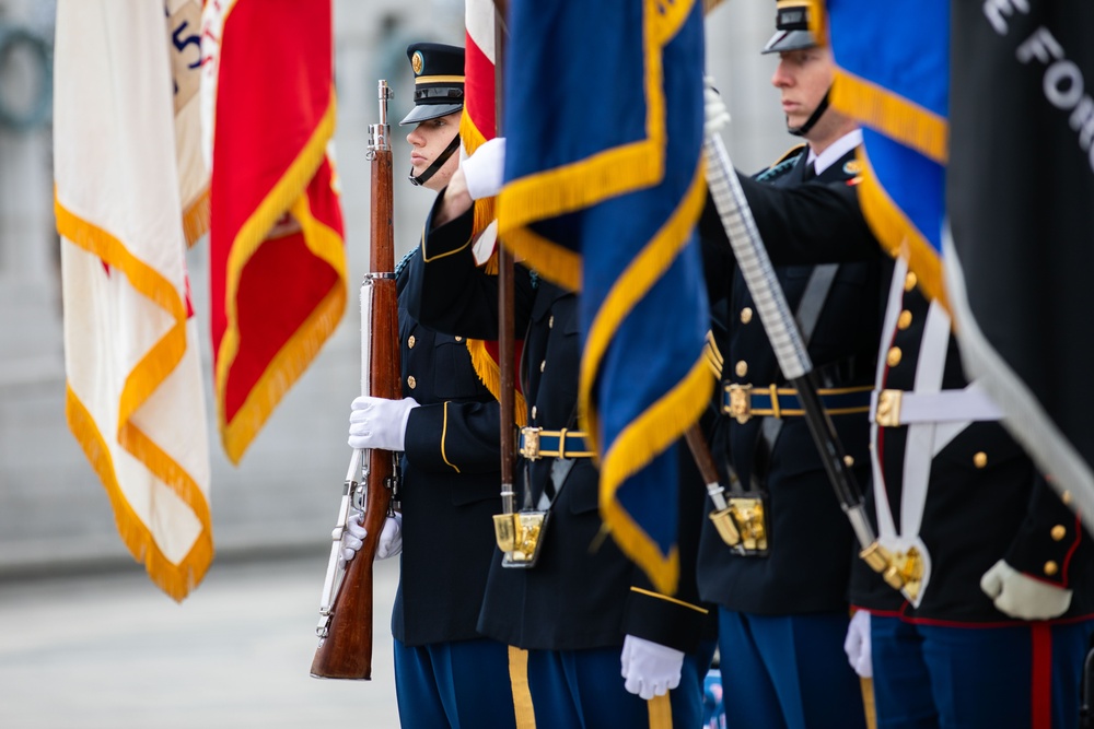 Joint Armed Forces Color Guard Honors Pearl Harbor Anniversary