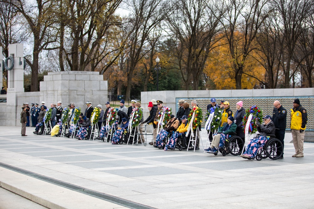 Joint Armed Forces Color Guard Honors Pearl Harbor Anniversary