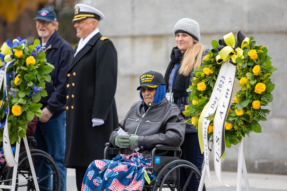 Joint Armed Forces Color Guard Honors Pearl Harbor Anniversary