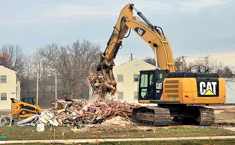 Continued building demolition in Fort McCoy’s 1600 block makes way for more transformation by construction