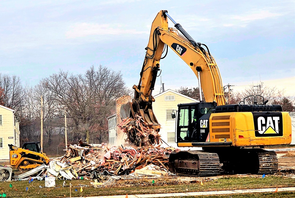 Continued building demolition in Fort McCoy’s 1600 block makes way for more transformation by construction