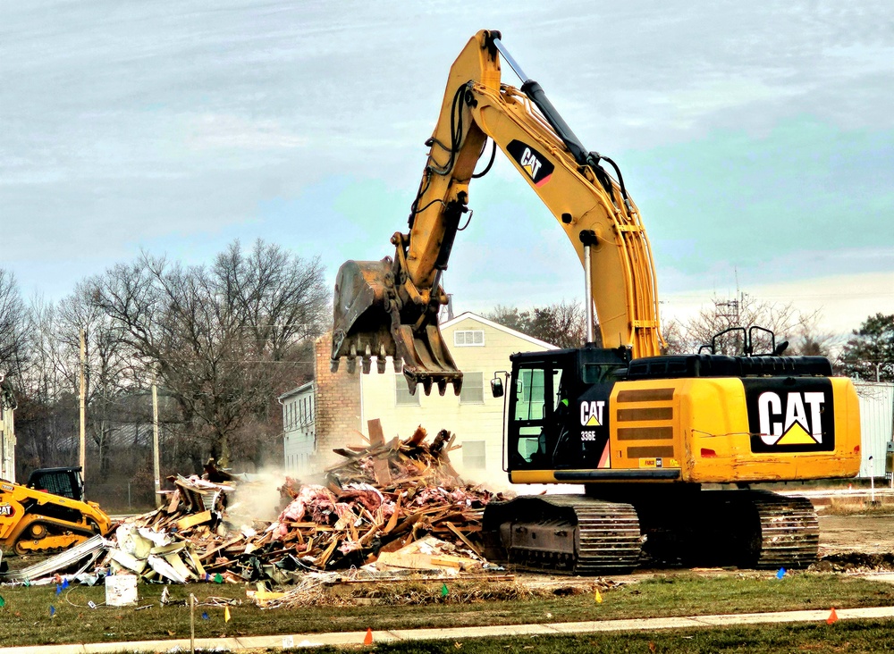 Continued building demolition in Fort McCoy’s 1600 block makes way for more transformation by construction