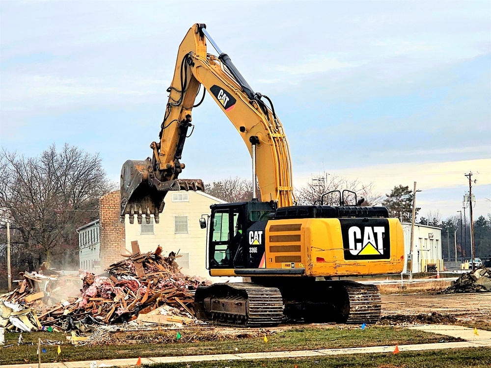 Continued building demolition in Fort McCoy’s 1600 block makes way for more transformation by construction