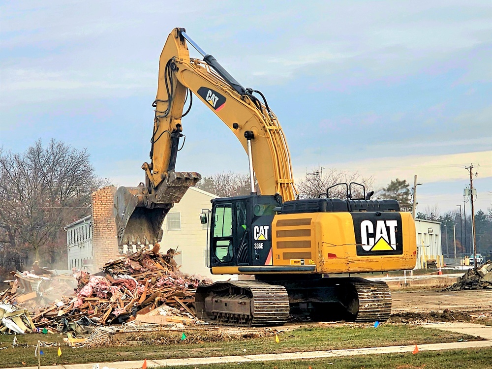 Continued building demolition in Fort McCoy’s 1600 block makes way for more transformation by construction